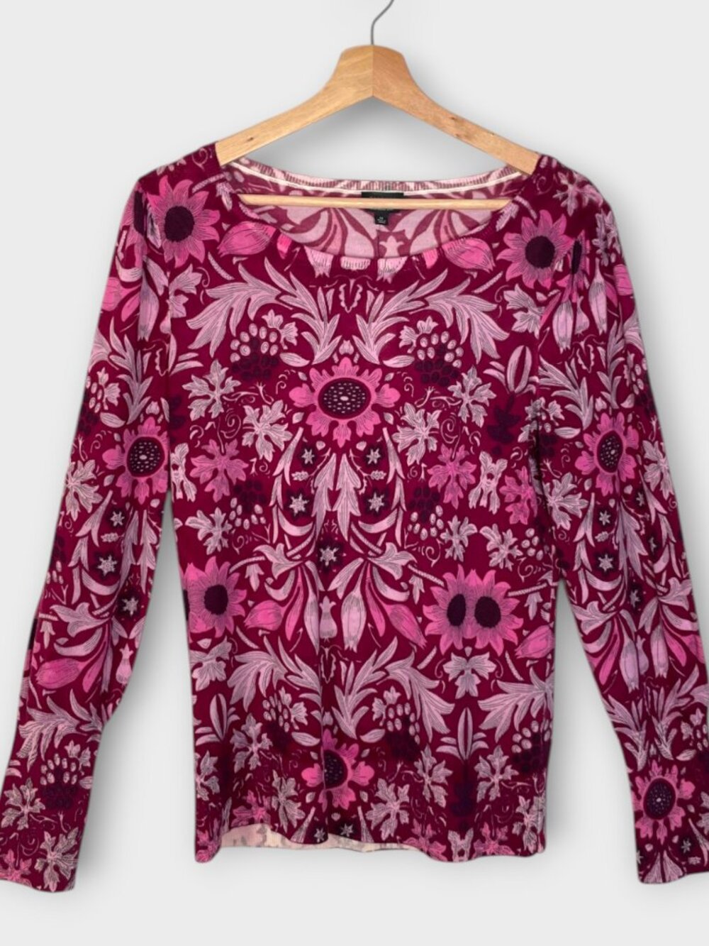 Talbots 100% Merino Wool Sweater M Lightweight Floral NEW